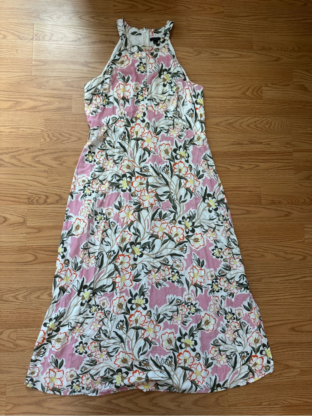 ANN TAYLOR Factory Sleeveless Pink Floral Maxi Dress - 10